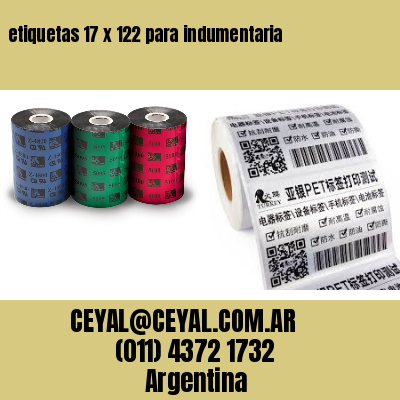 etiquetas 17 x 122 para indumentaria