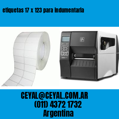 etiquetas 17 x 123 para indumentaria