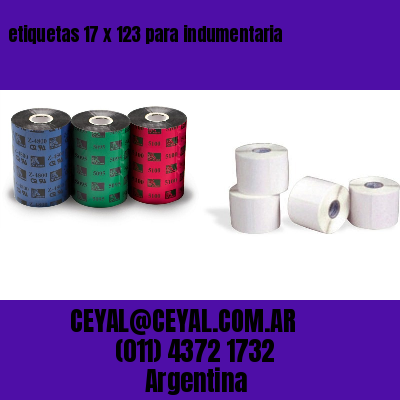 etiquetas 17 x 123 para indumentaria