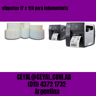etiquetas 17 x 124 para indumentaria