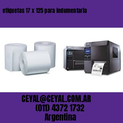 etiquetas 17 x 125 para indumentaria