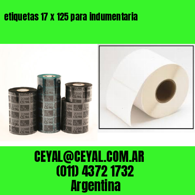 etiquetas 17 x 125 para indumentaria