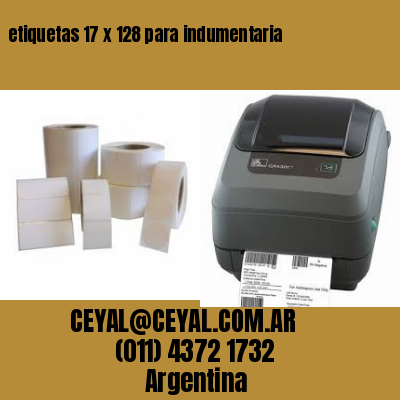 etiquetas 17 x 128 para indumentaria