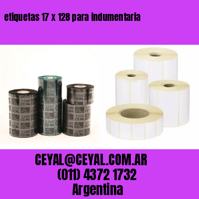 etiquetas 17 x 128 para indumentaria