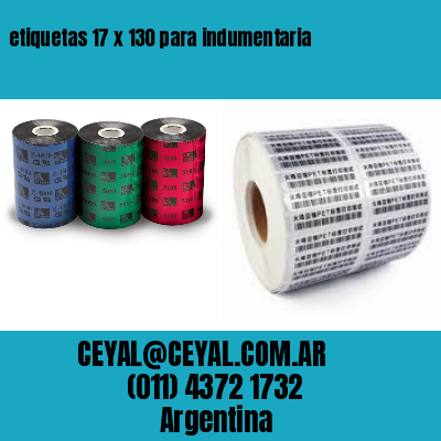 etiquetas 17 x 130 para indumentaria