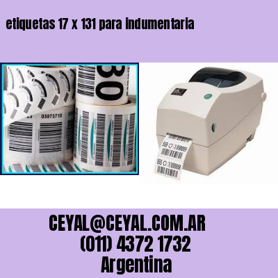 etiquetas 17 x 131 para indumentaria