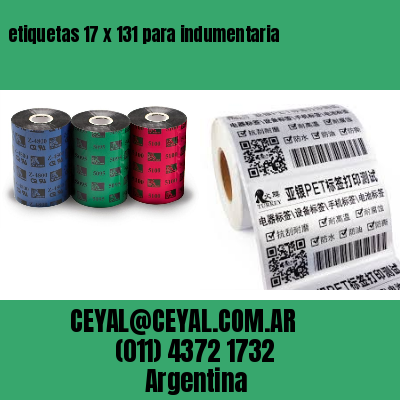 etiquetas 17 x 131 para indumentaria