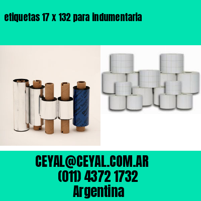 etiquetas 17 x 132 para indumentaria