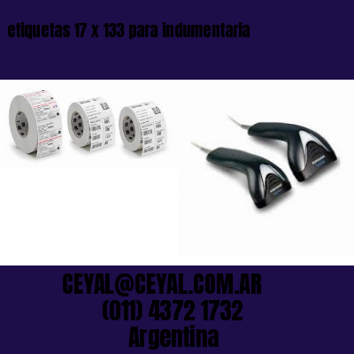 etiquetas 17 x 133 para indumentaria