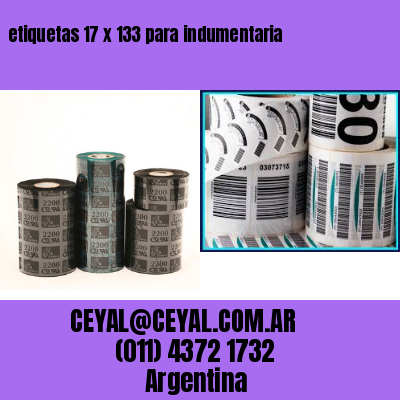 etiquetas 17 x 133 para indumentaria