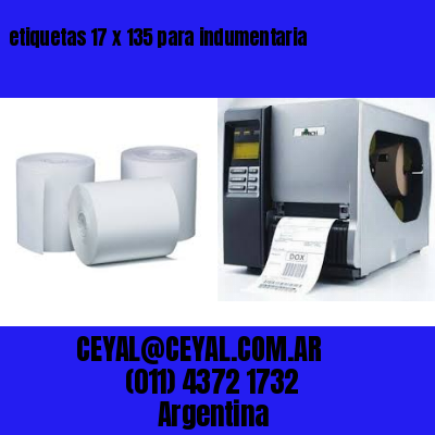 etiquetas 17 x 135 para indumentaria