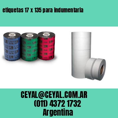 etiquetas 17 x 135 para indumentaria