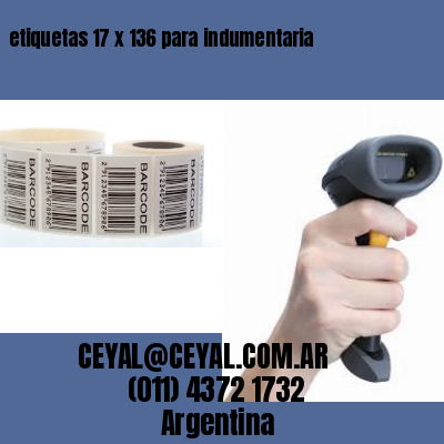 etiquetas 17 x 136 para indumentaria