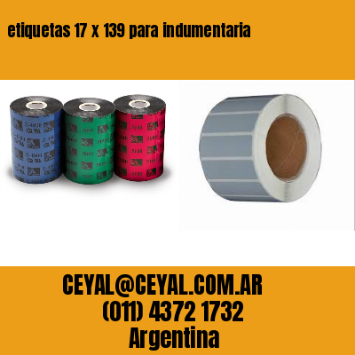 etiquetas 17 x 139 para indumentaria
