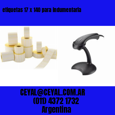 etiquetas 17 x 140 para indumentaria