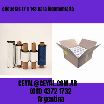 etiquetas 17 x 143 para indumentaria
