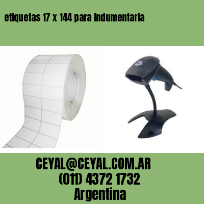 etiquetas 17 x 144 para indumentaria