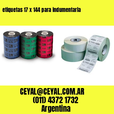 etiquetas 17 x 144 para indumentaria