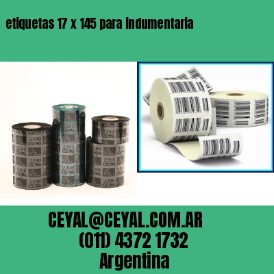 etiquetas 17 x 145 para indumentaria