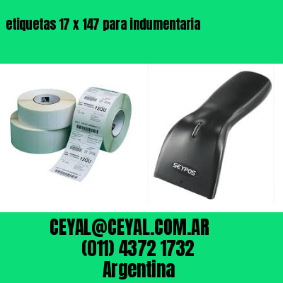 etiquetas 17 x 147 para indumentaria