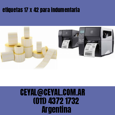 etiquetas 17 x 42 para indumentaria