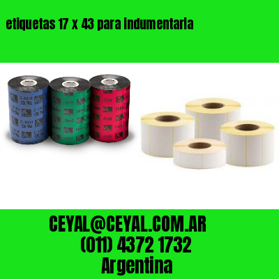 etiquetas 17 x 43 para indumentaria