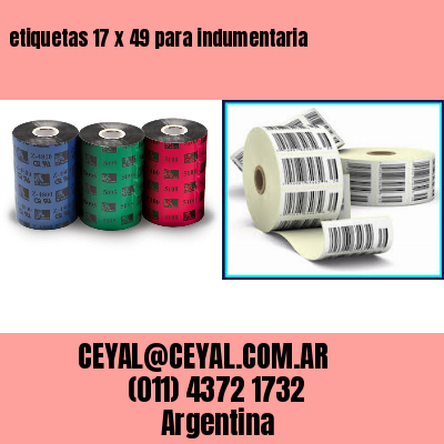 etiquetas 17 x 49 para indumentaria