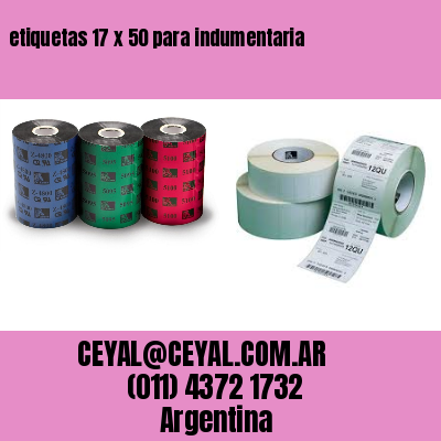 etiquetas 17 x 50 para indumentaria