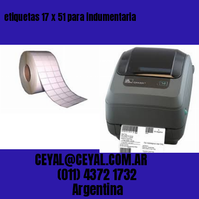 etiquetas 17 x 51 para indumentaria