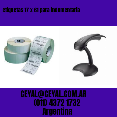 etiquetas 17 x 61 para indumentaria