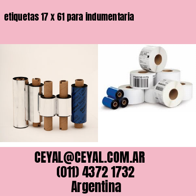 etiquetas 17 x 61 para indumentaria