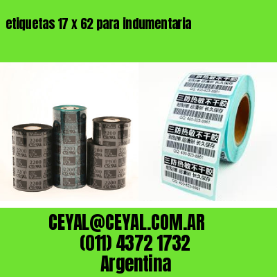 etiquetas 17 x 62 para indumentaria