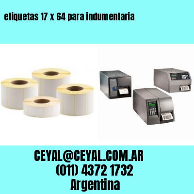 etiquetas 17 x 64 para indumentaria