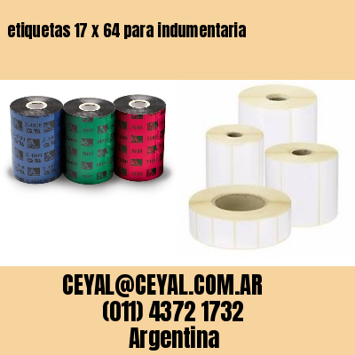 etiquetas 17 x 64 para indumentaria