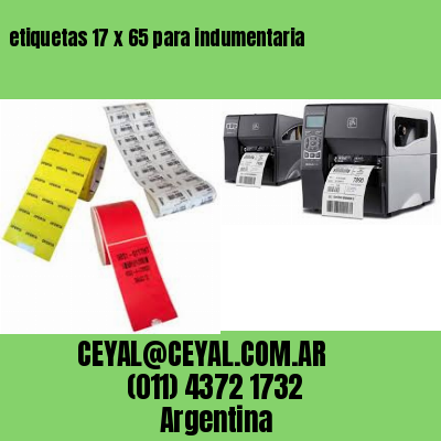 etiquetas 17 x 65 para indumentaria