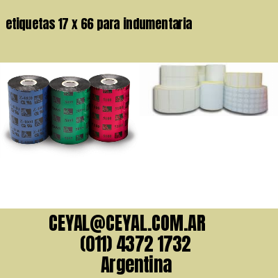 etiquetas 17 x 66 para indumentaria