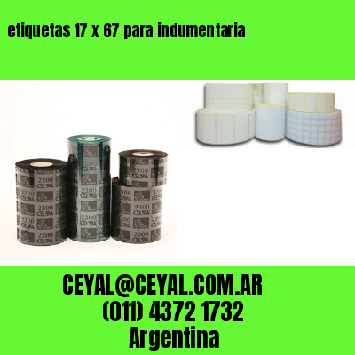 etiquetas 17 x 67 para indumentaria
