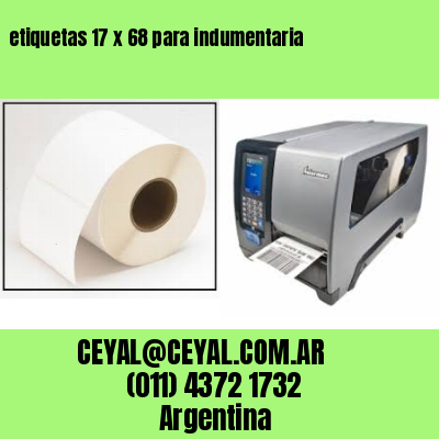 etiquetas 17 x 68 para indumentaria