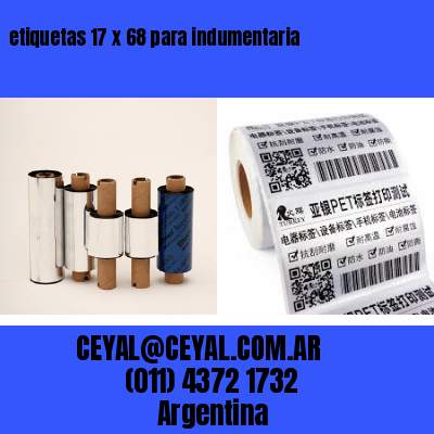etiquetas 17 x 68 para indumentaria