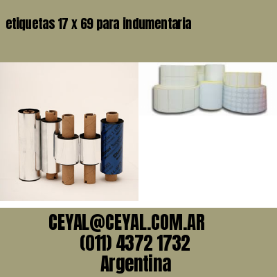 etiquetas 17 x 69 para indumentaria