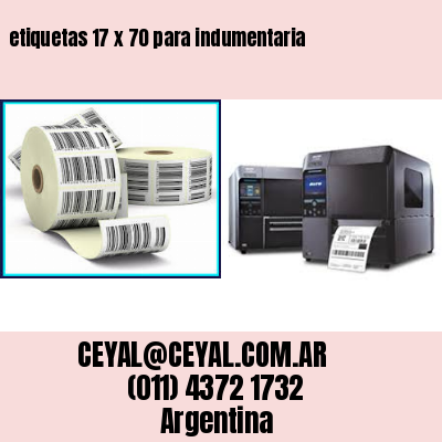 etiquetas 17 x 70 para indumentaria