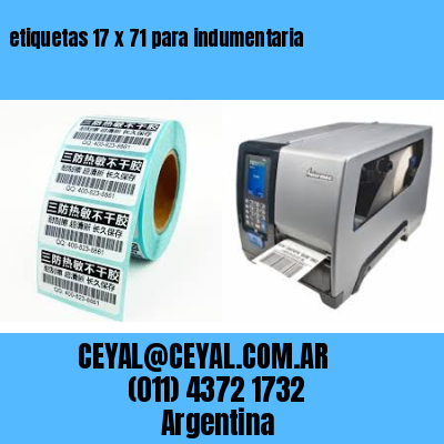 etiquetas 17 x 71 para indumentaria