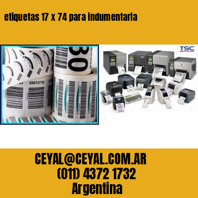 etiquetas 17 x 74 para indumentaria