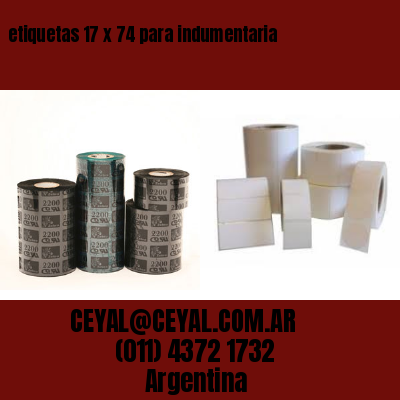 etiquetas 17 x 74 para indumentaria