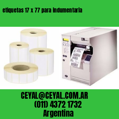 etiquetas 17 x 77 para indumentaria