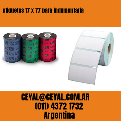 etiquetas 17 x 77 para indumentaria