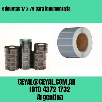 etiquetas 17 x 79 para indumentaria