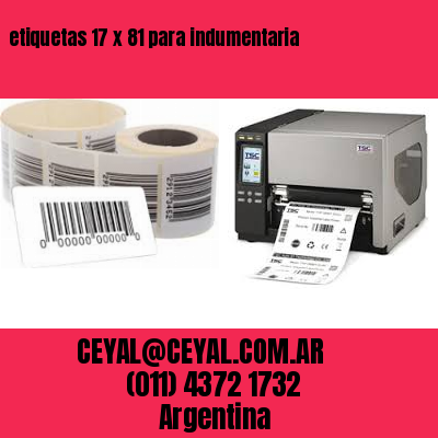 etiquetas 17 x 81 para indumentaria