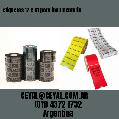 etiquetas 17 x 81 para indumentaria
