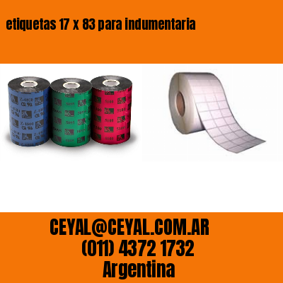 etiquetas 17 x 83 para indumentaria